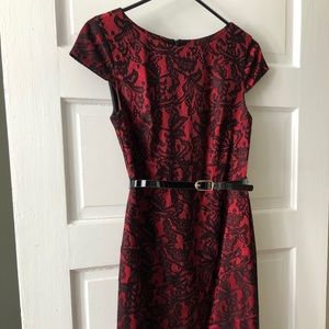 ALYX size 6P red and black cocktail dress